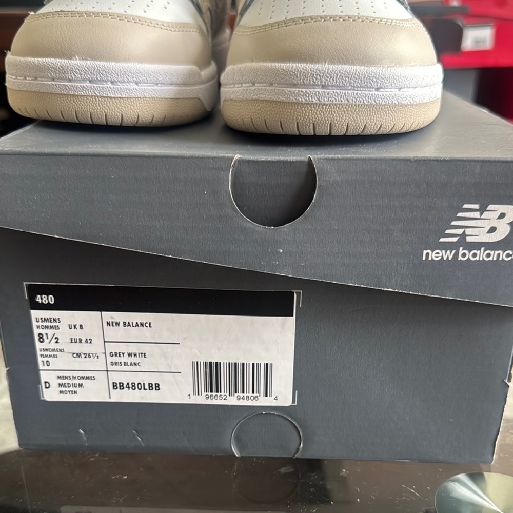 New Balance Beige and White Sneakers